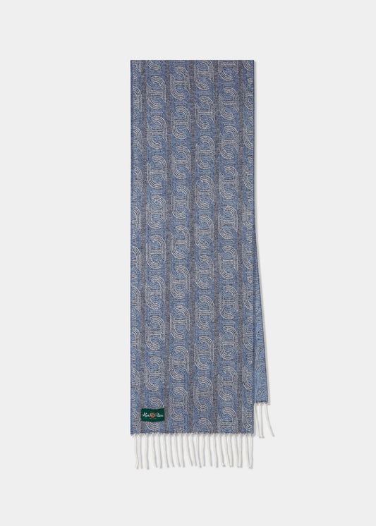 Wolvey Patterned Cashmere Scarf In Glacier