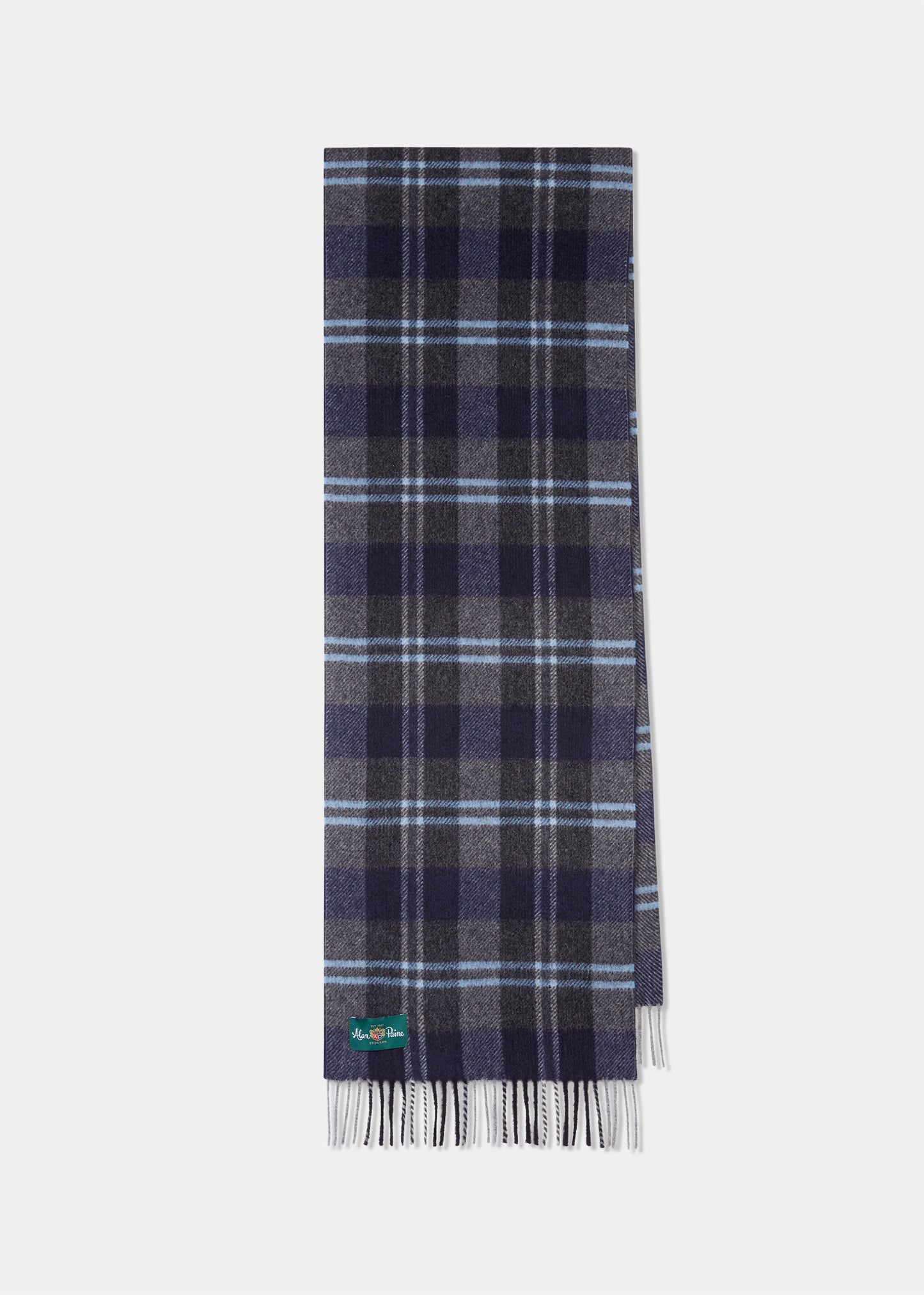 Greatham Square Check Scarf In Navy