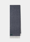 Tackley Two Colour Reversible Cashmere Scarf in Indigo and Grey Mix