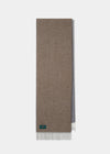Tackley Two Colour Reversible Cashmere Scarf in Mushroom and Slate