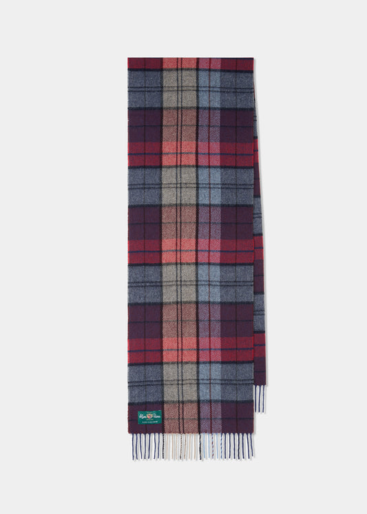 Kinlock Cashmere Tartan Square Scarf In Magenta