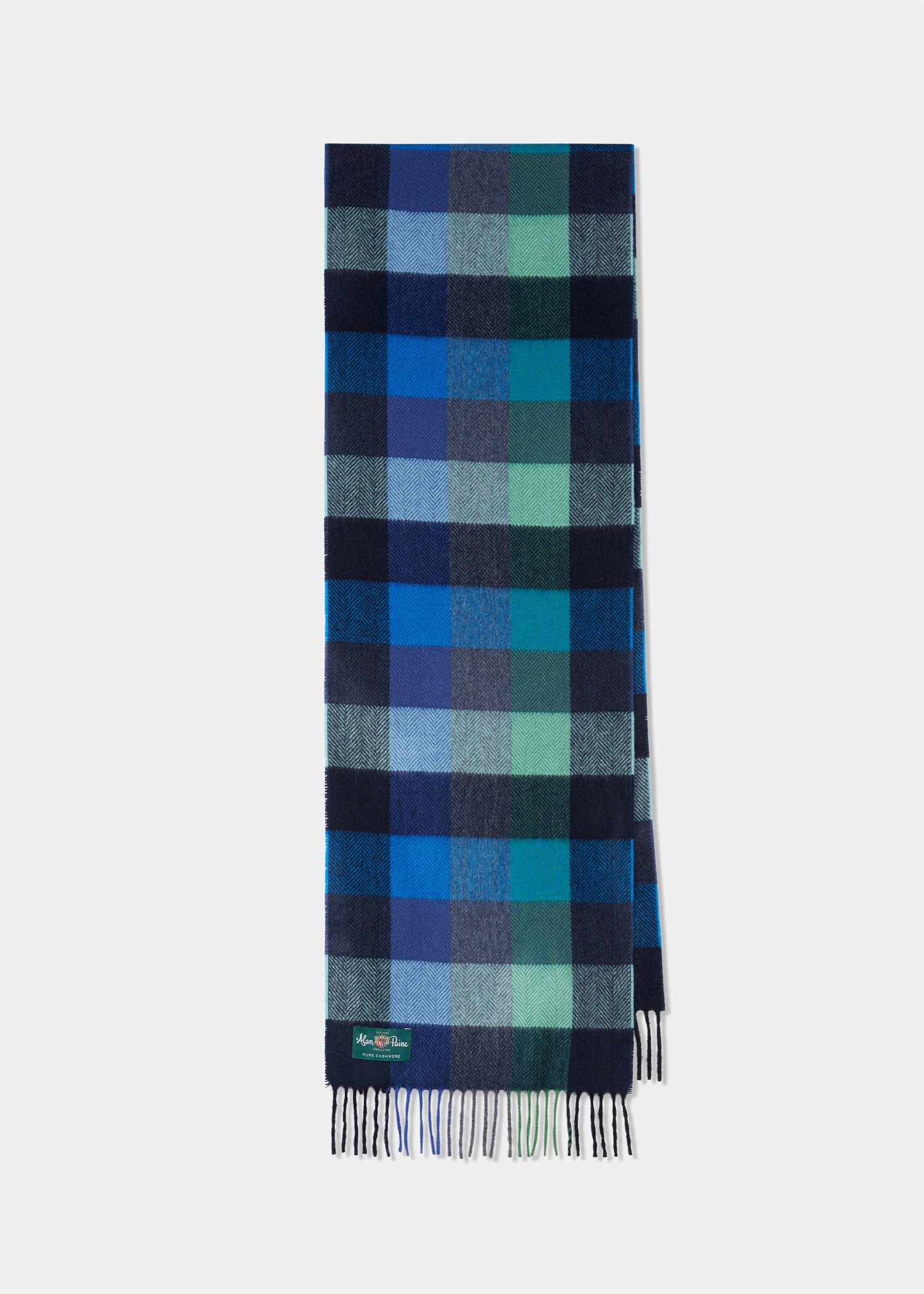 Buckle Cashmere Herringbone Square In Turquoise