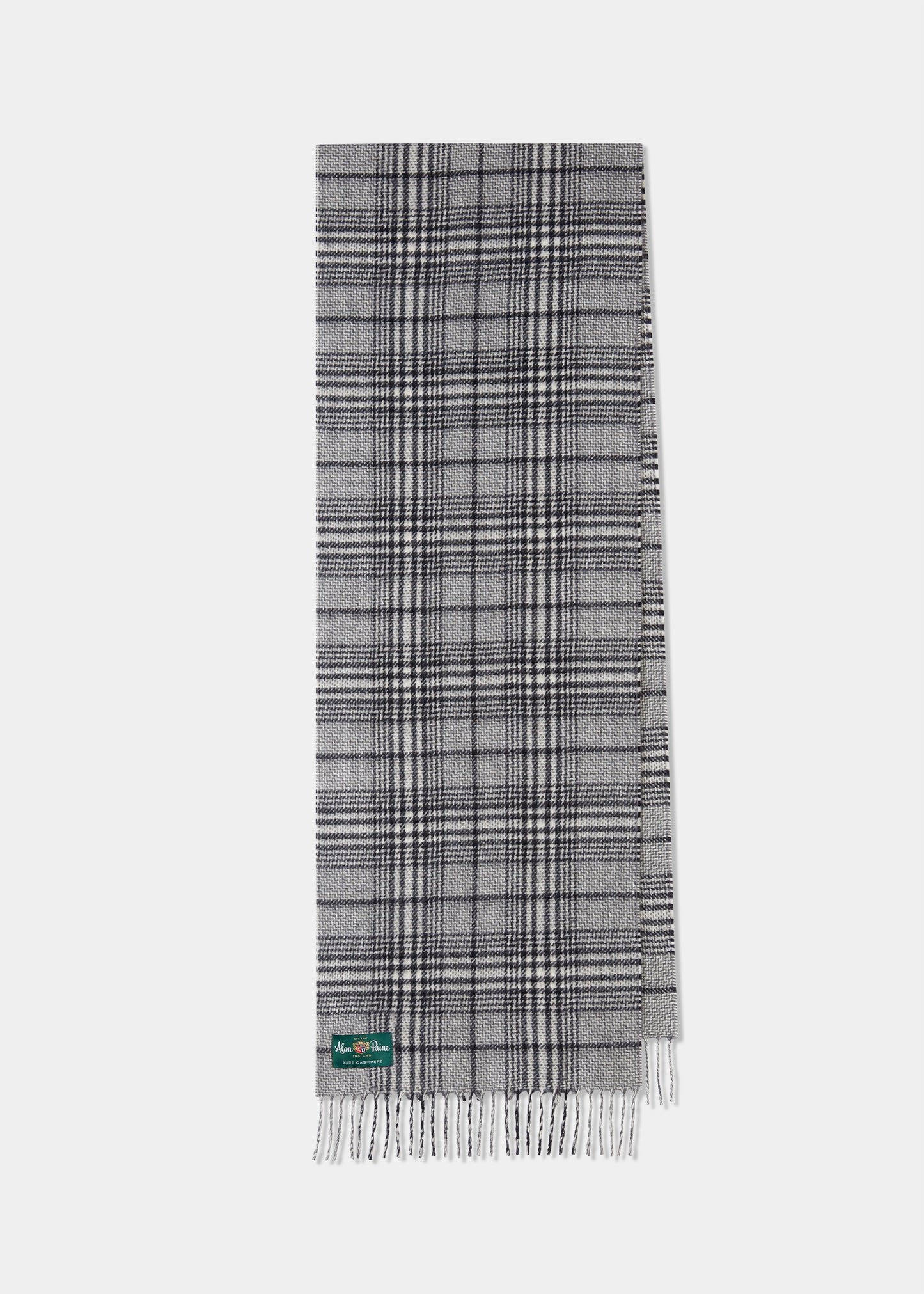 Bower Dogtooth Plaid Cashmere Scarf In Derby