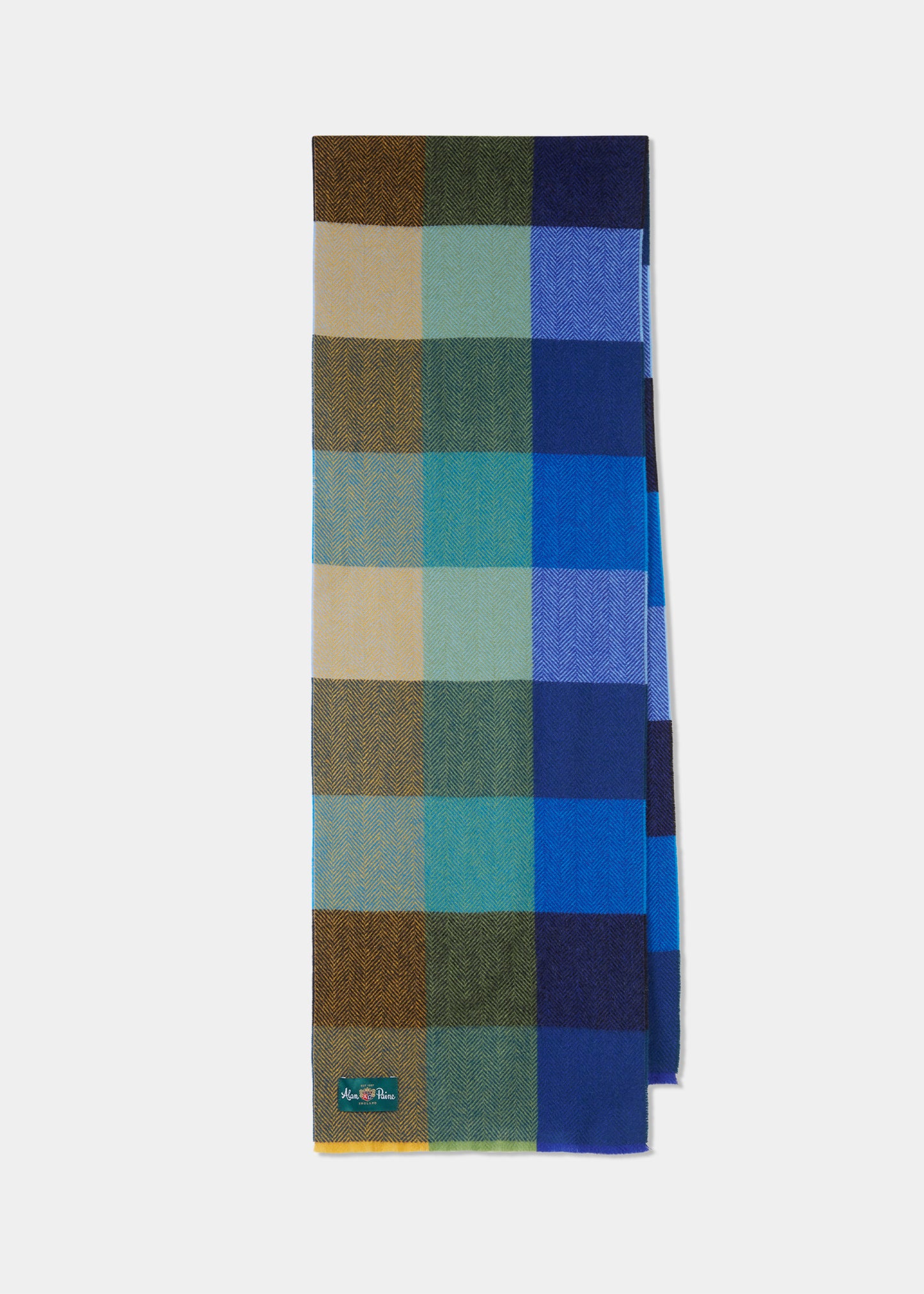 Rodel Large Check Luxury Scarf In Turquoise