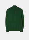 Men's Lambswool 1/4 Zip Jumper in Forest