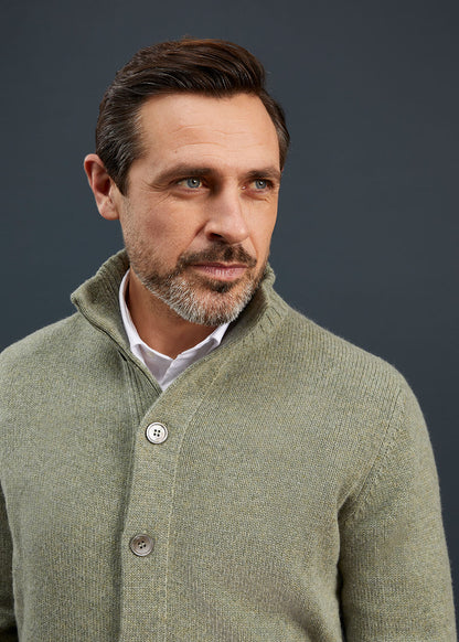 Men's Lambswool Buttoned Jumper In Orchard