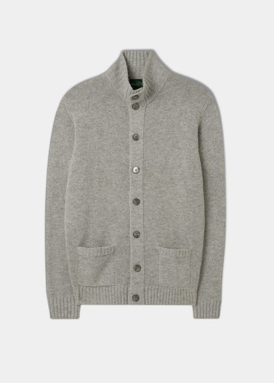 Men's Lambswool Buttoned Jumper In Pearl Grey