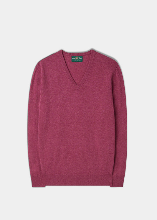 Men's Geelong Lambswool Vee Neck Jumper in Vegas