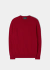 Men's Geelong Lambswool Crew Neck Jumper In Raspberry