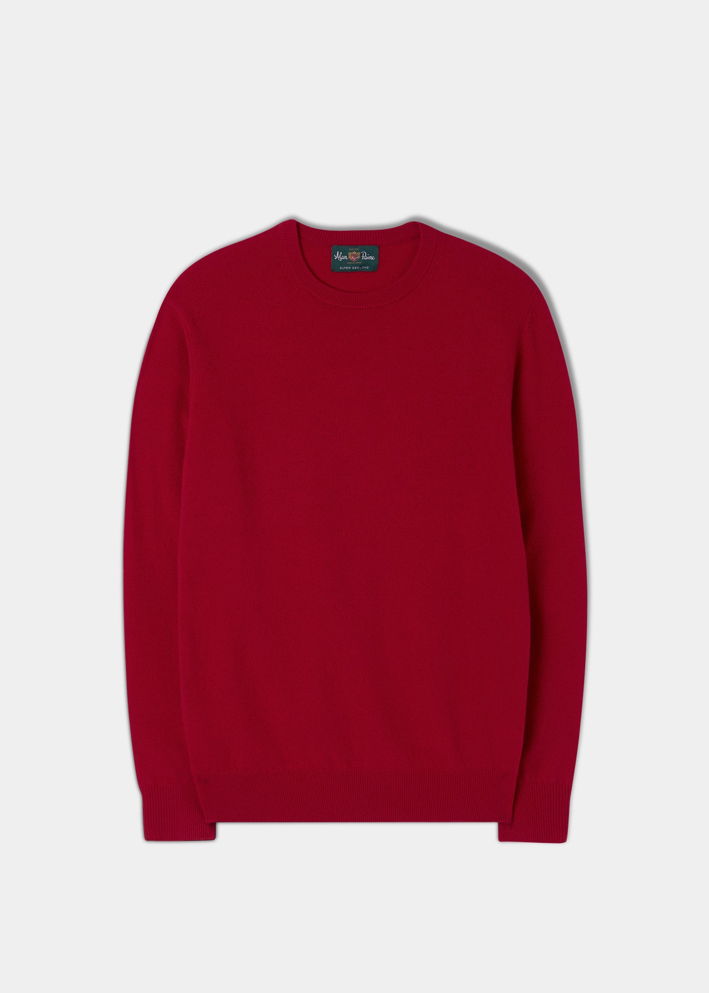 Men's Geelong Lambswool Crew Neck Jumper In Raspberry