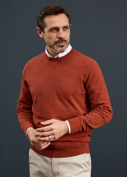 Men's Geelong Lambswool Crew Neck Jumper In Tiger