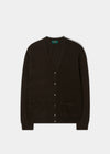 Men's Geelong Lambswool Cardigan in Chocolate