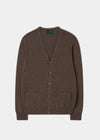 Men's Geelong Lambswool Cardigan in Tobacco