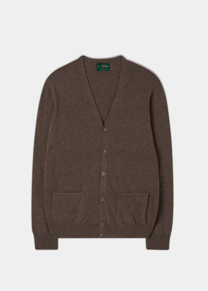 Men's Geelong Lambswool Cardigan in Tobacco