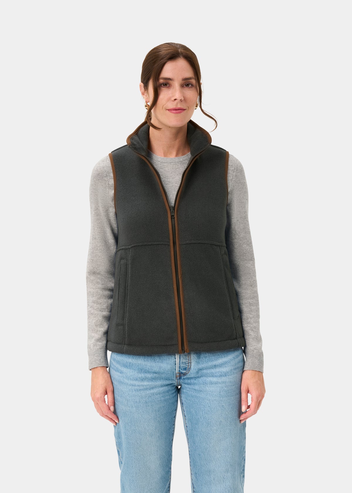 Aylsham Ladies Fleece Gilet In Gunmetal - Regular Fit