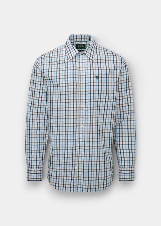 Ilkley Men's Country Check Blue Shirt - Shooting Fit