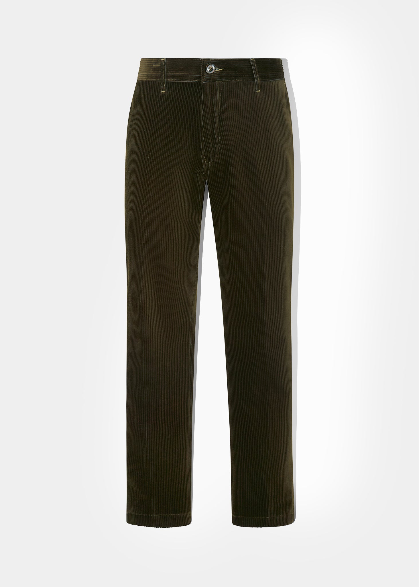 Men's Cotton Cord Trousers In Olive