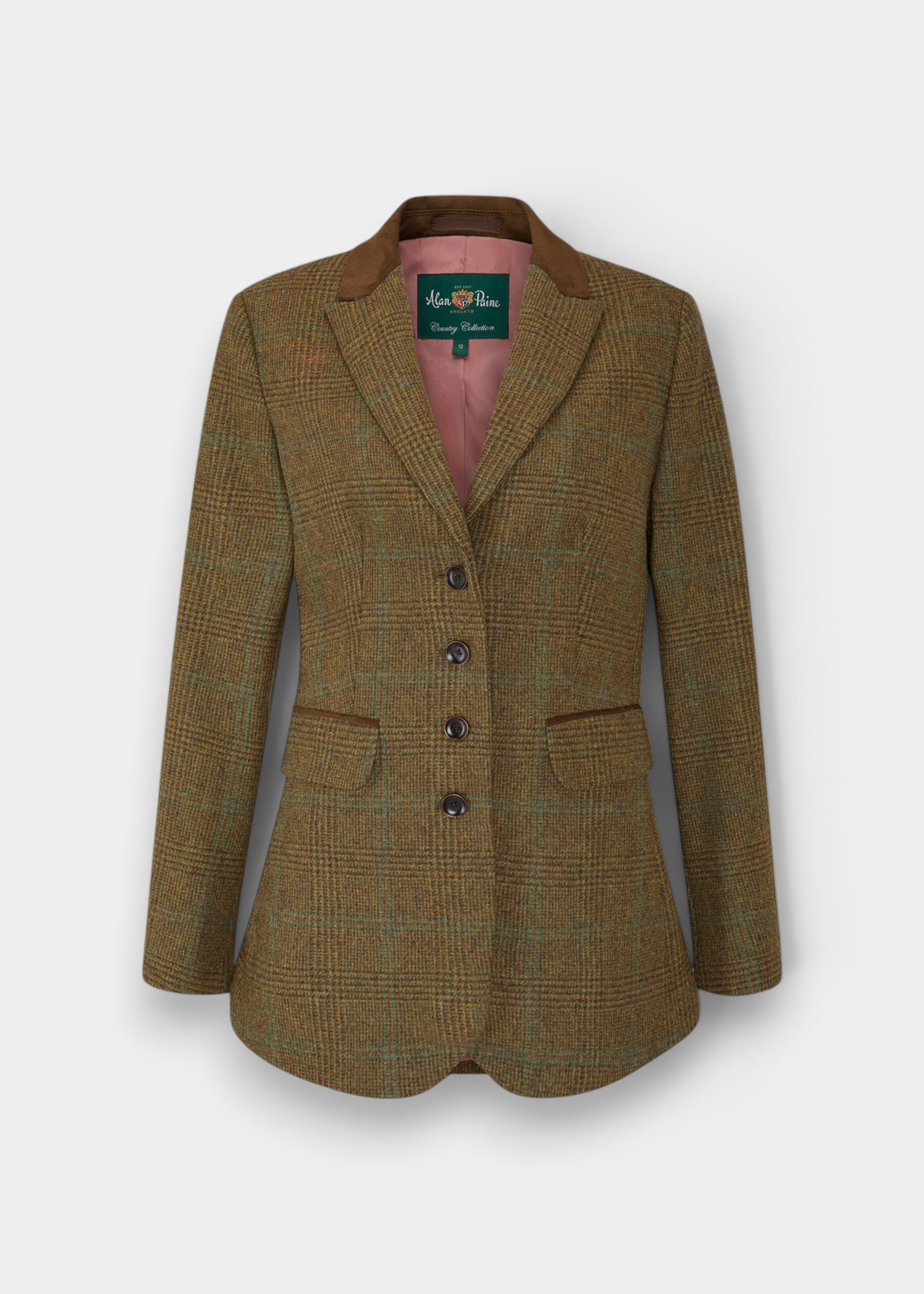 Surrey Ladies Tweed Blazer In Marsh – Alan Paine