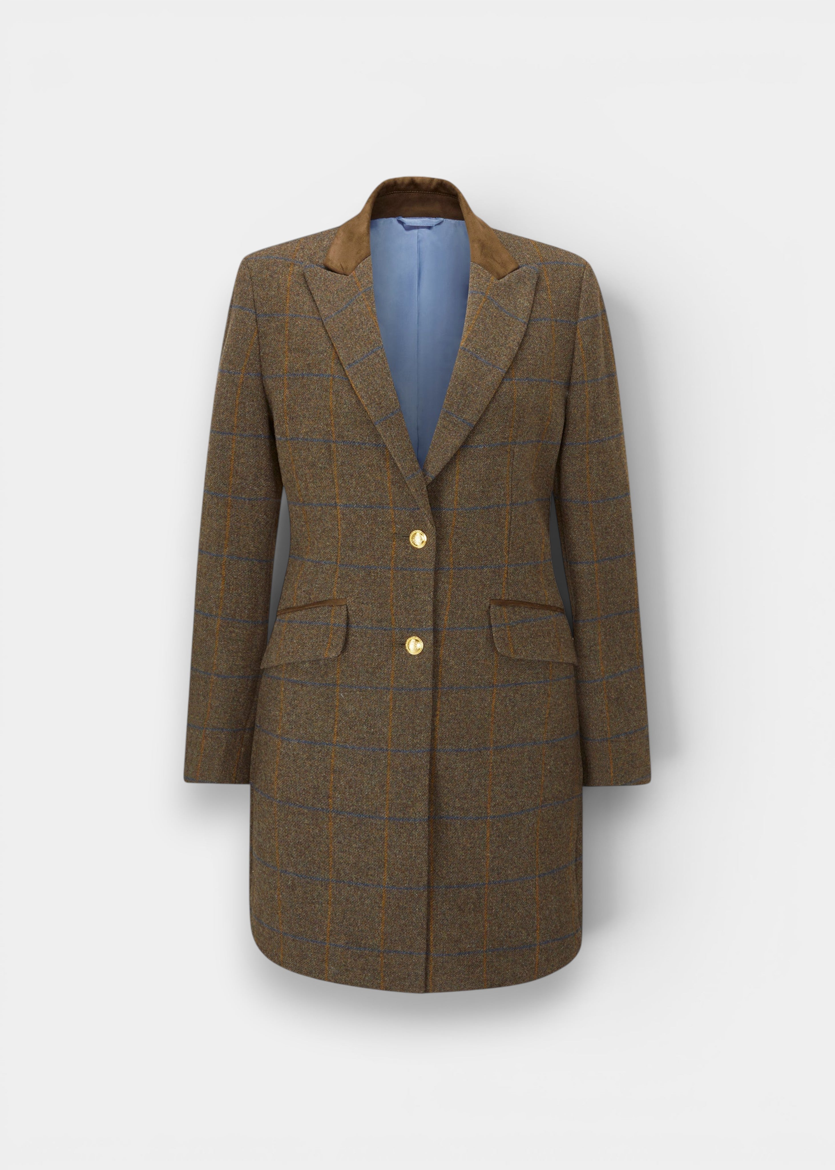 Surrey Ladies Mid-Thigh Tweed Coat In Hemlock – Alan Paine