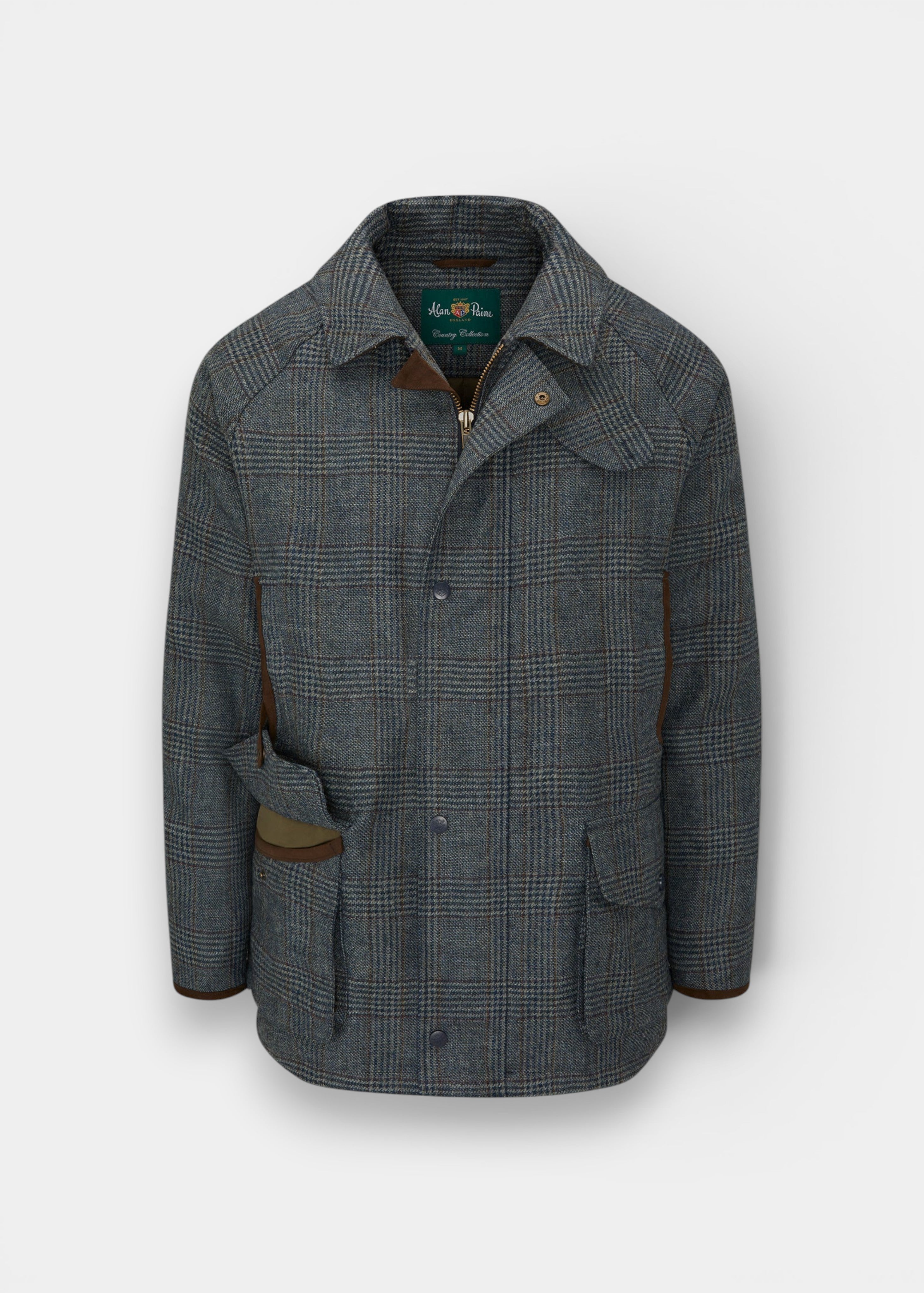 Surrey Waterproof Tweed Coat In Blue Check – Alan Paine