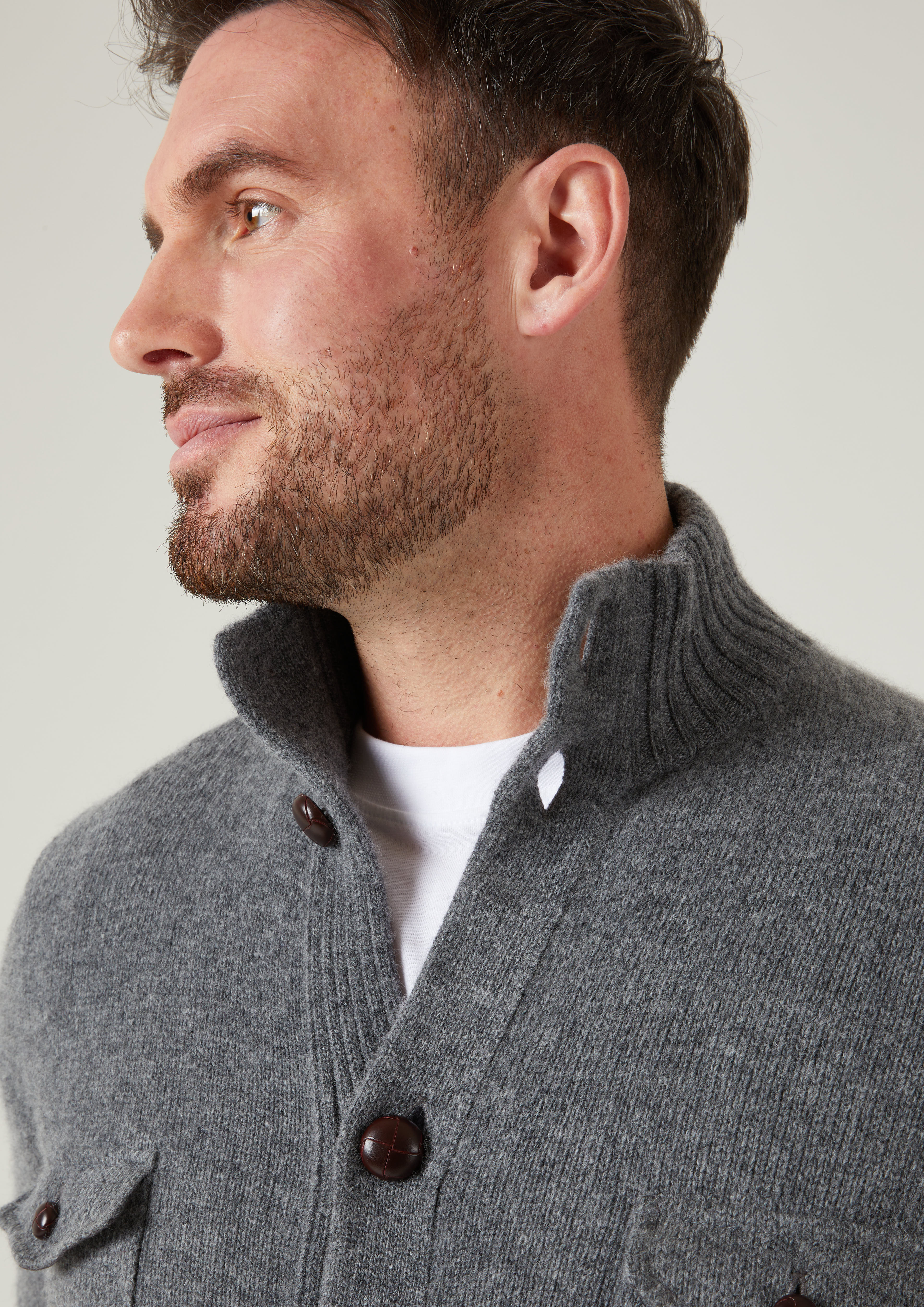 Mock neck cardigan best sale mens