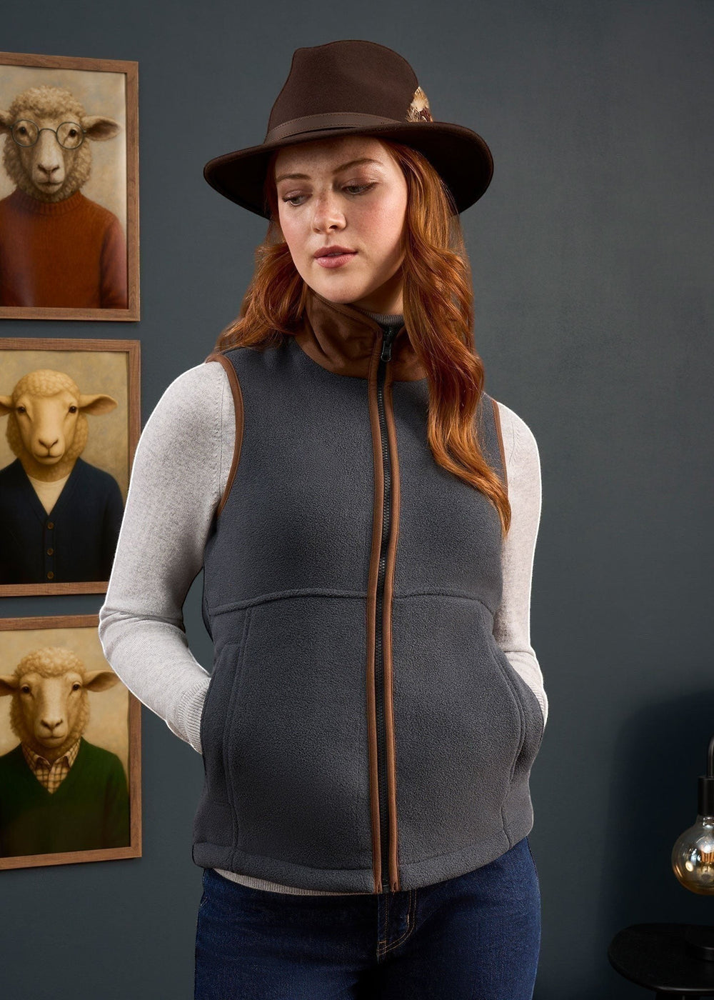 Aylsham Ladies Fleece Gilet In Gunmetal - Regular Fit