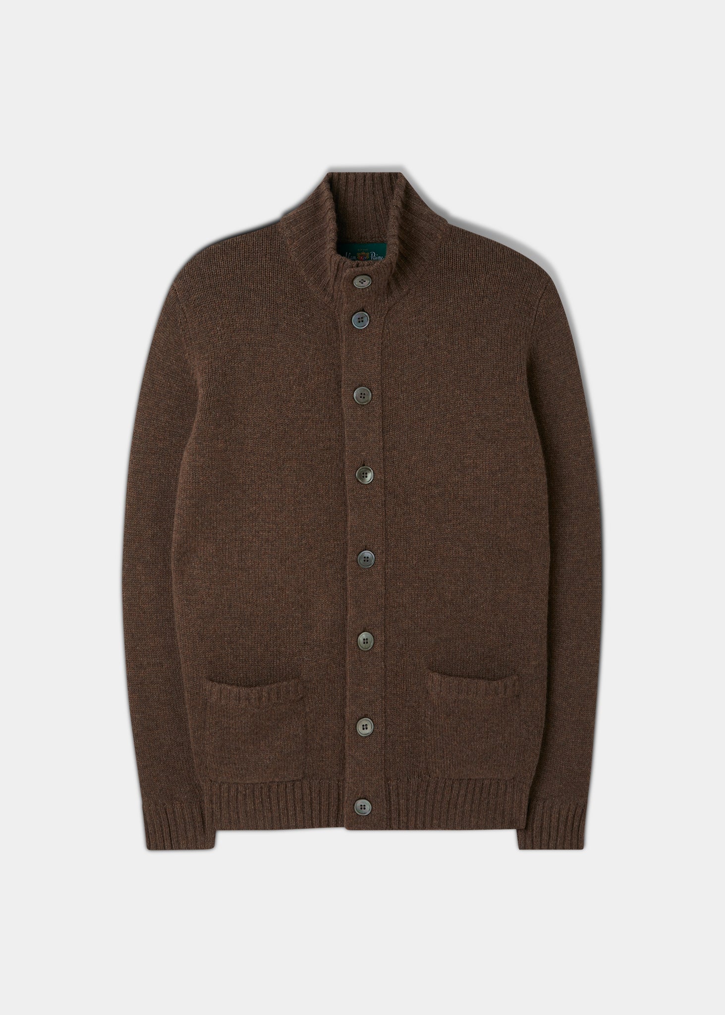 Landford Men's Lambswool Buttoned Jumper In Tobacco