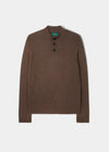 Ballyford Men's Half Button Mock Neck Jumper In Cocoa