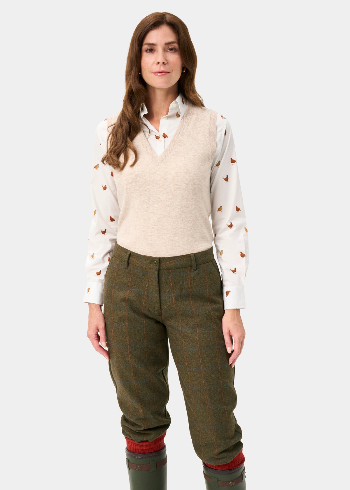 Combrook Ladies Tweed Shooting Breeks In Willow