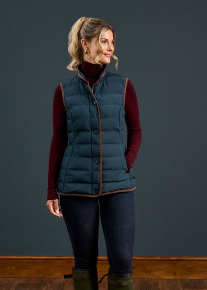 Calsall Ladies Quilted Gilet In Navy