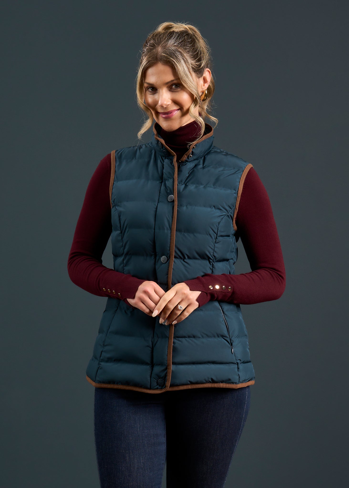 Calsall Ladies Quilted Gilet In Navy