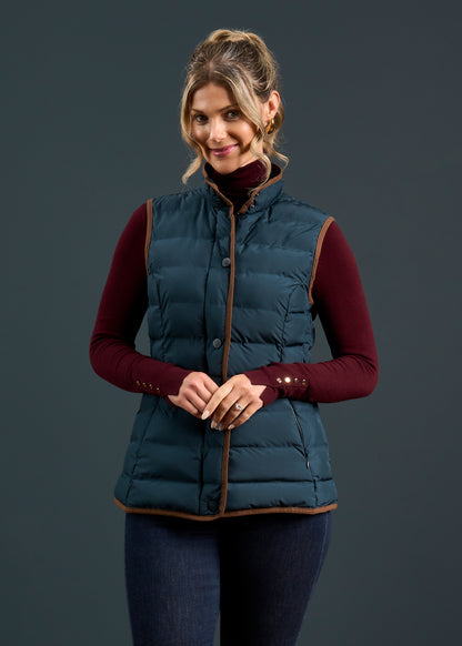 Calsall Ladies Quilted Gilet In Navy
