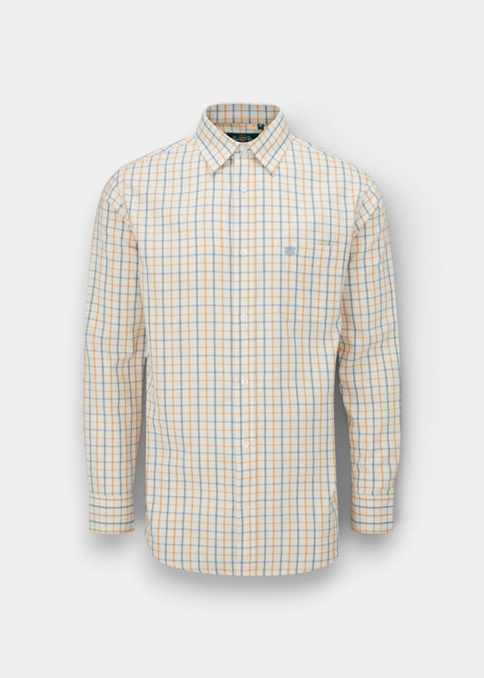 Ilkley Children's Check Country Shirt In Blue and Gold