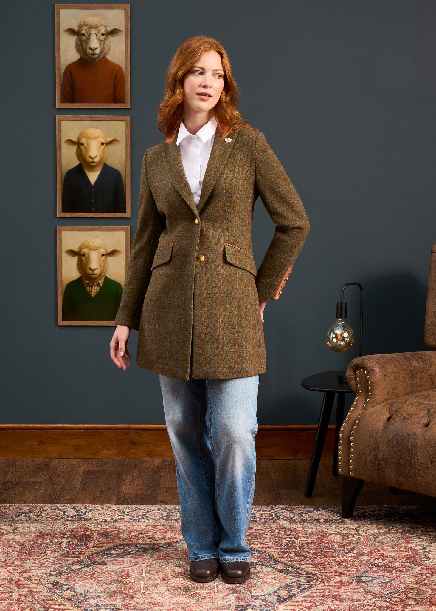 Combrook Ladies Mid-Thigh Tweed Coat In Willow – Alan Paine