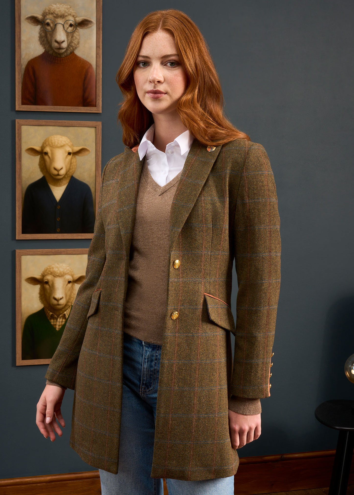 Combrook Ladies Mid-Thigh Coat In Willow - Regular Fit