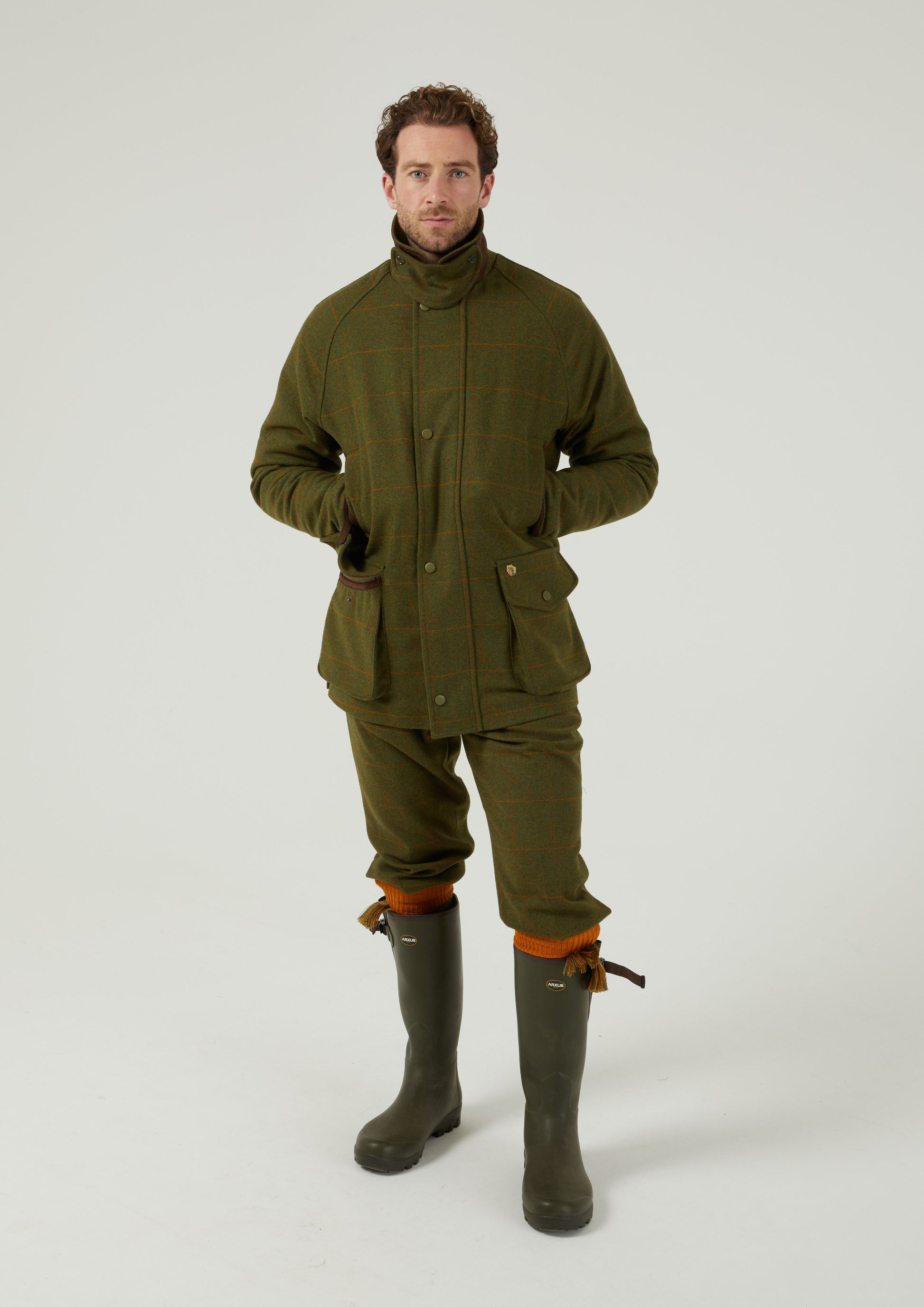 Combrook Men's Waterproof Tweed Coat In Maple
