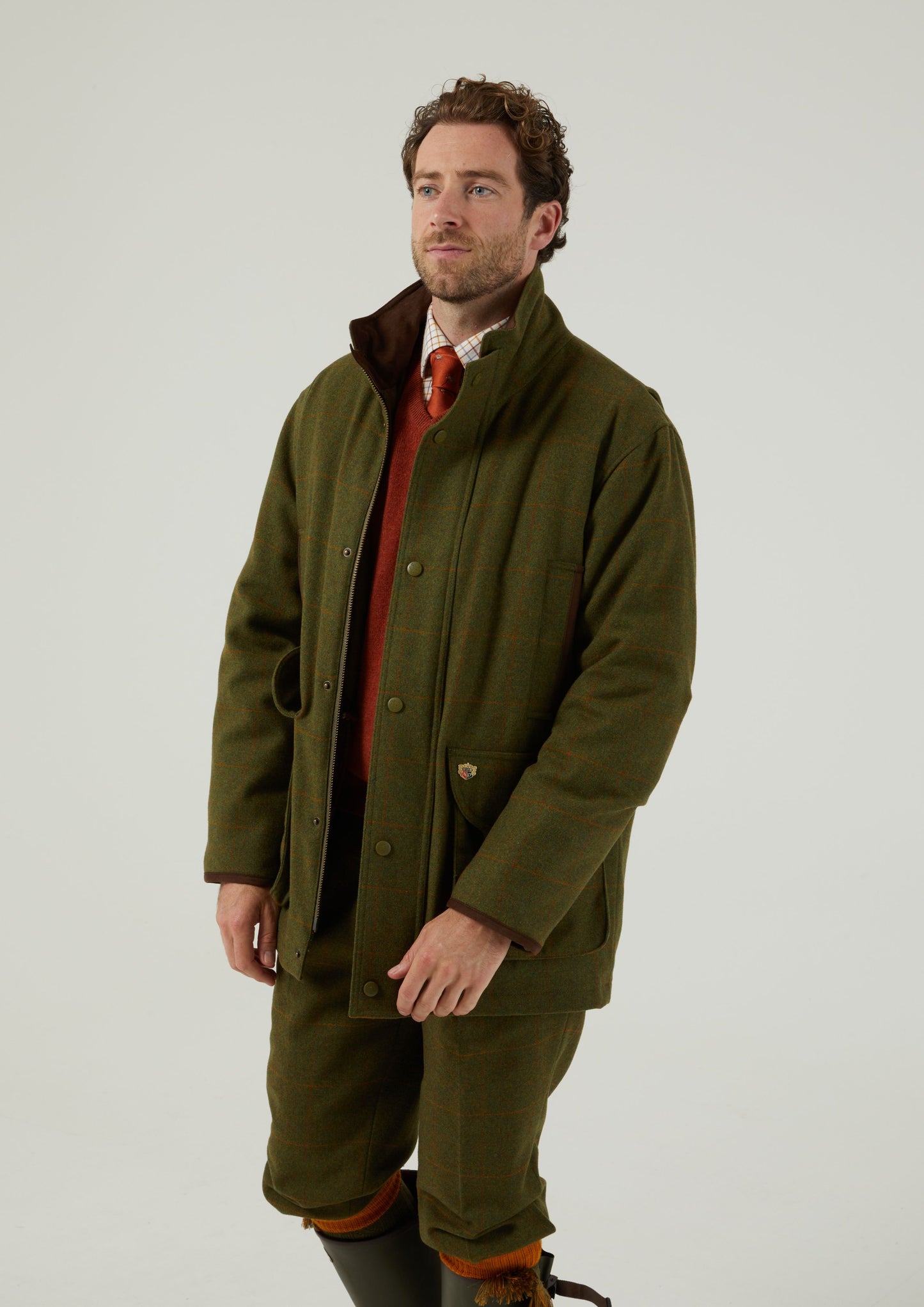 Combrook Men's Tweed Shooting Field Coat In Maple