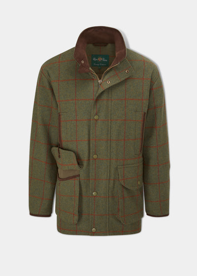 Combrook Men's Tweed Waterproof Shooting Field Coat in Reed  -  Shooting Fit