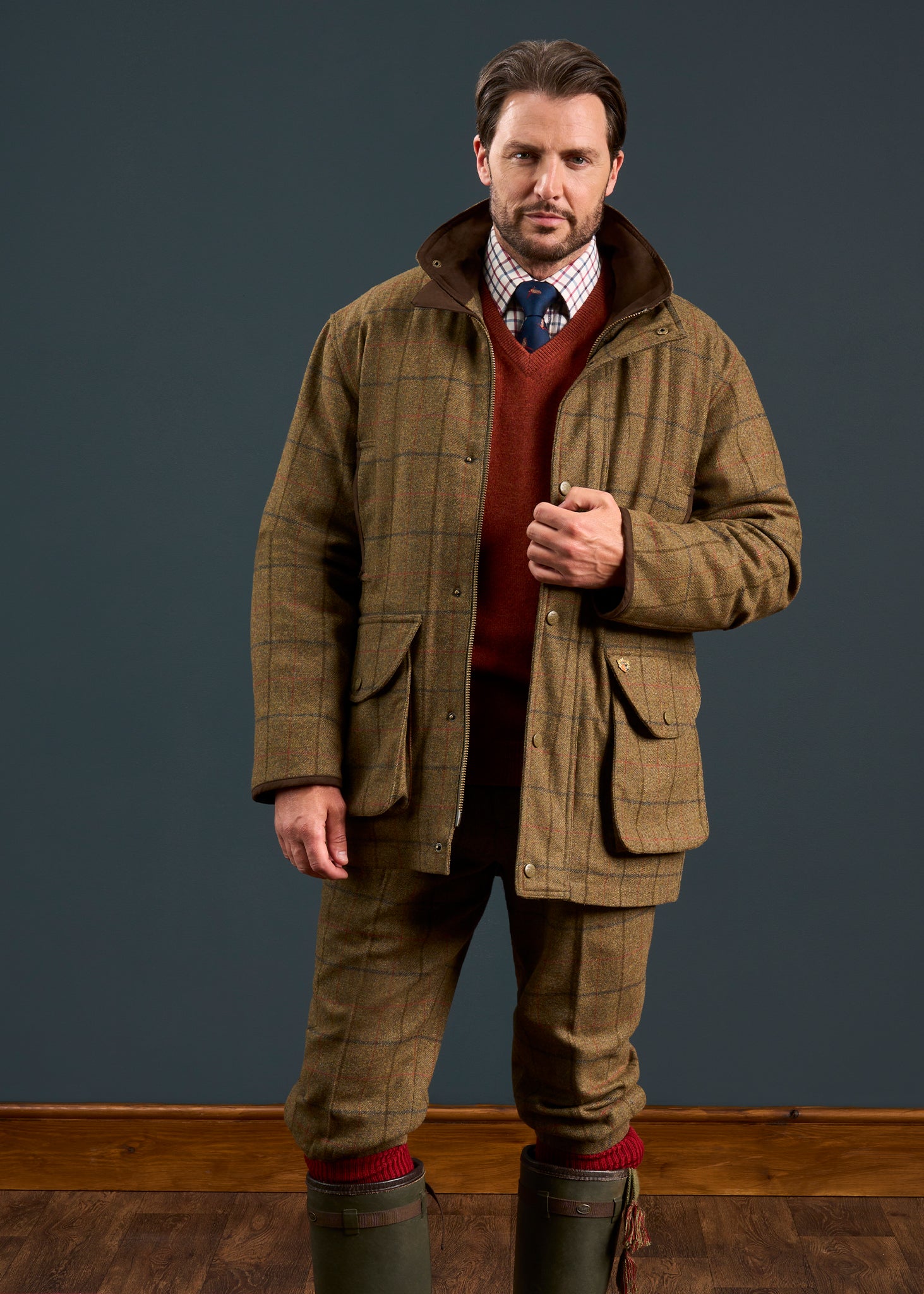Combrook Men's Tweed Field Coat In Thyme – Alan Paine