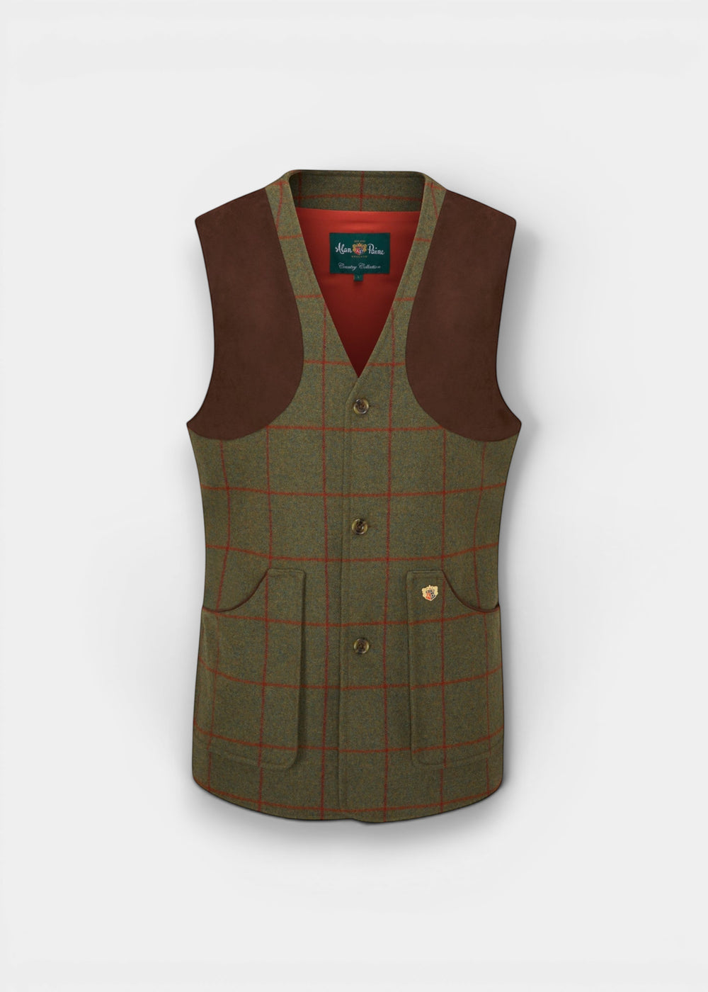 Combrook Men's Tweed Water Repellent Shooting Waistcoat in Reed  -  Shooting Fit