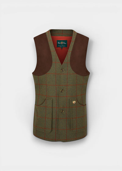 Combrook Men's Tweed Water Repellent Shooting Waistcoat in Reed  -  Shooting Fit