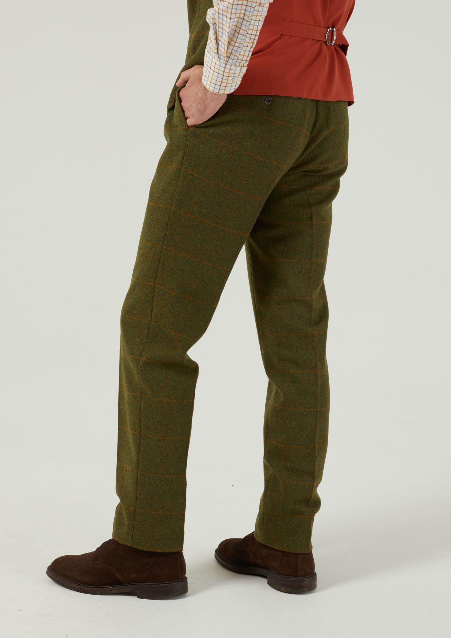 Combrook Men's Tweed Trousers In Maple - Regular Fit