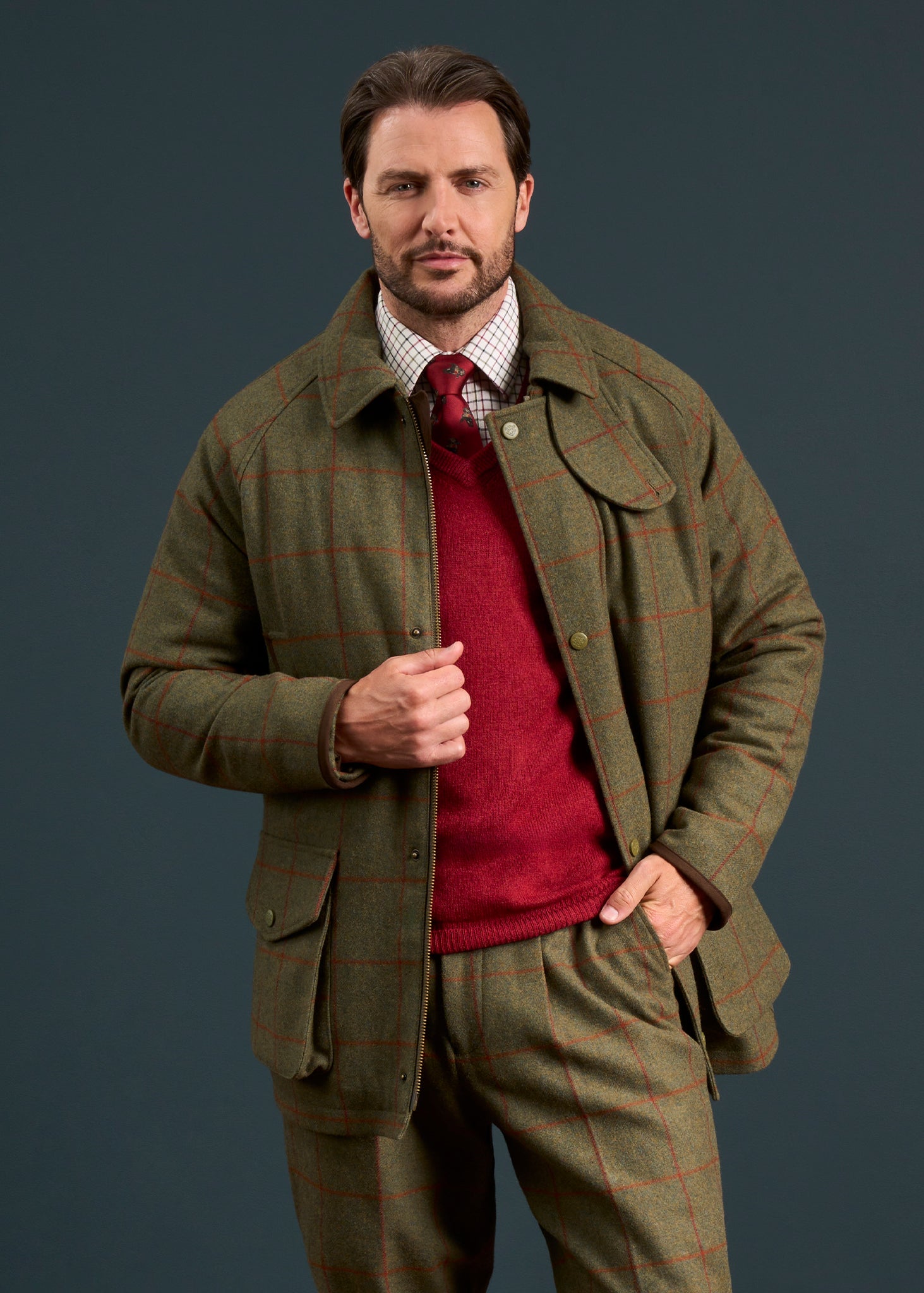 Combrook Men's Waterproof Tweed Coat In Reed – Alan Paine
