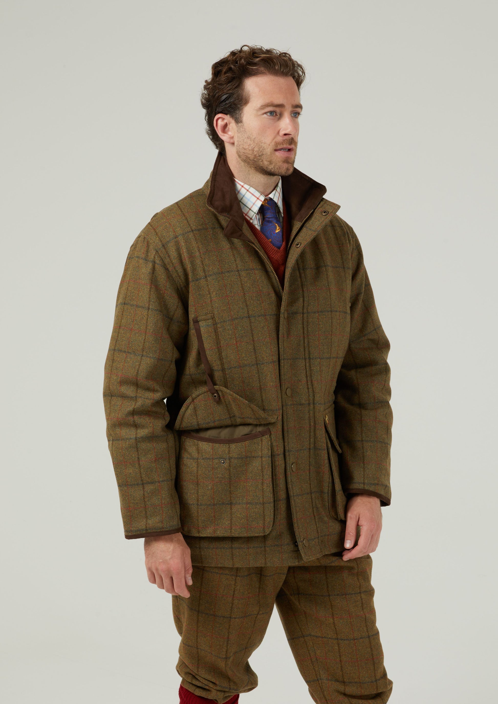 Combrook Men's Tweed Shooting Field Coat In Thyme