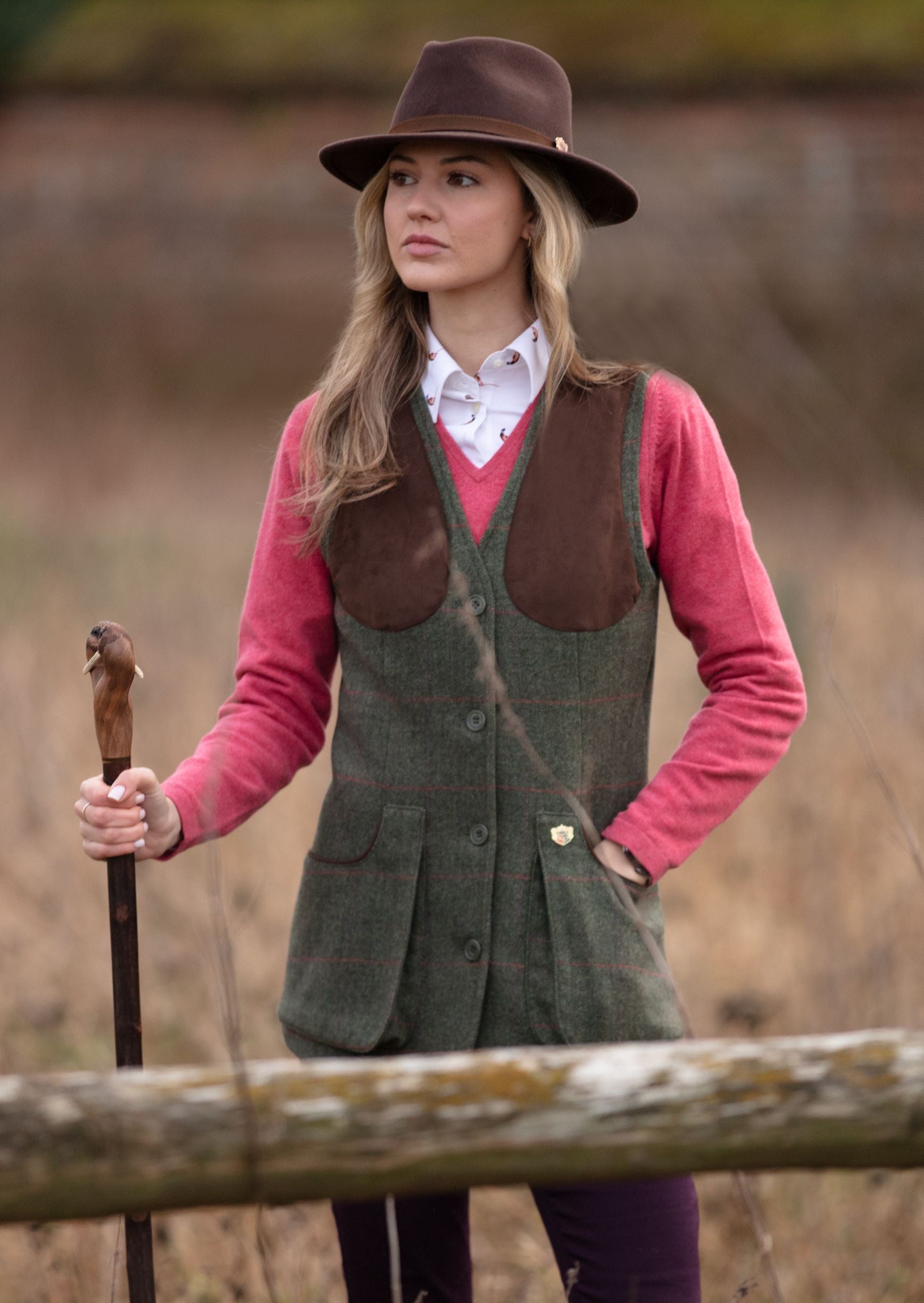 Combrook Ladies Shooting Waistcoat In Heath – Alan Paine