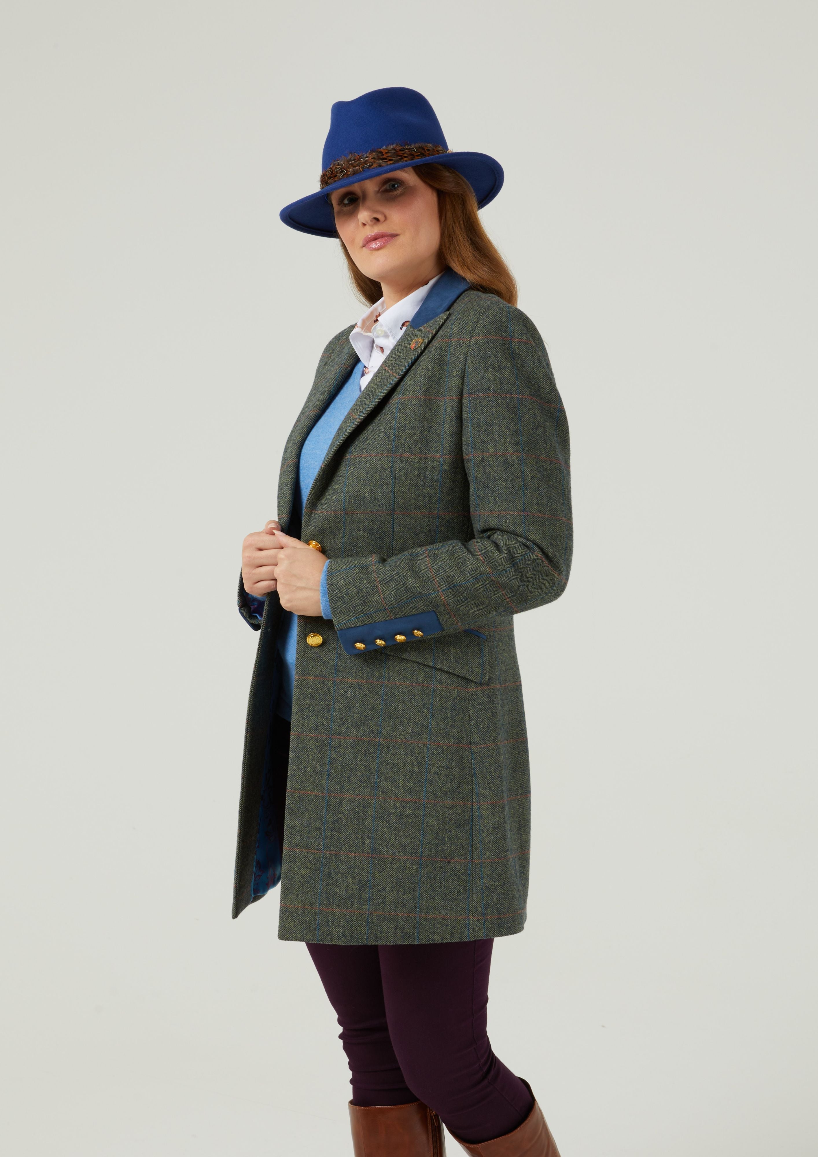 Combrook Ladies Mid Thigh Coat In Spruce Regular Fit