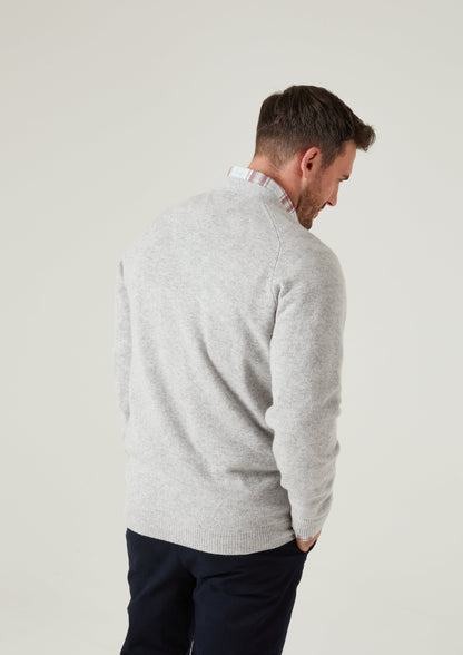 Cornwall Lambswool Cardigan in Pearl Grey