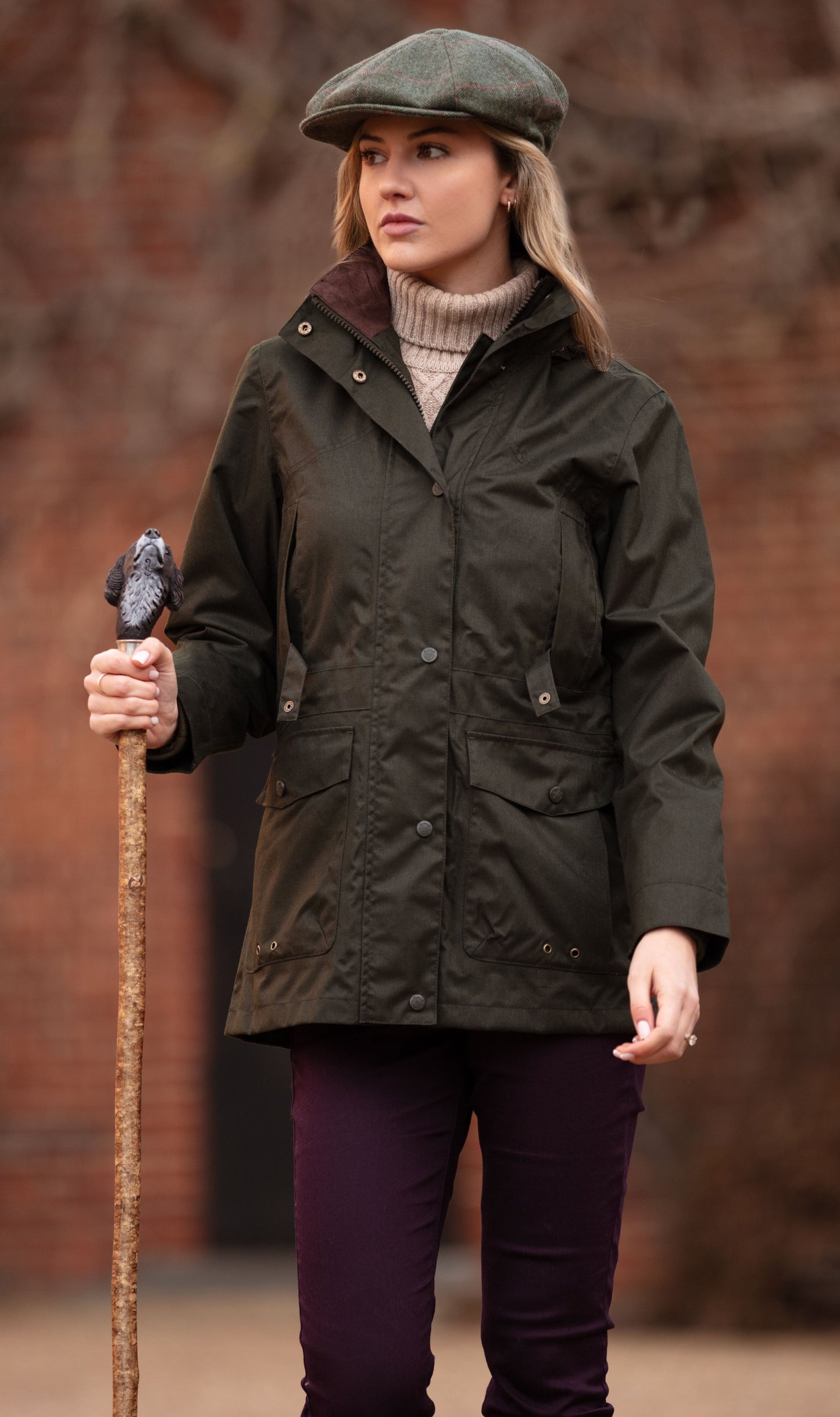 Women's Waterproof Field Coat In Woodland – Alan Paine UK
