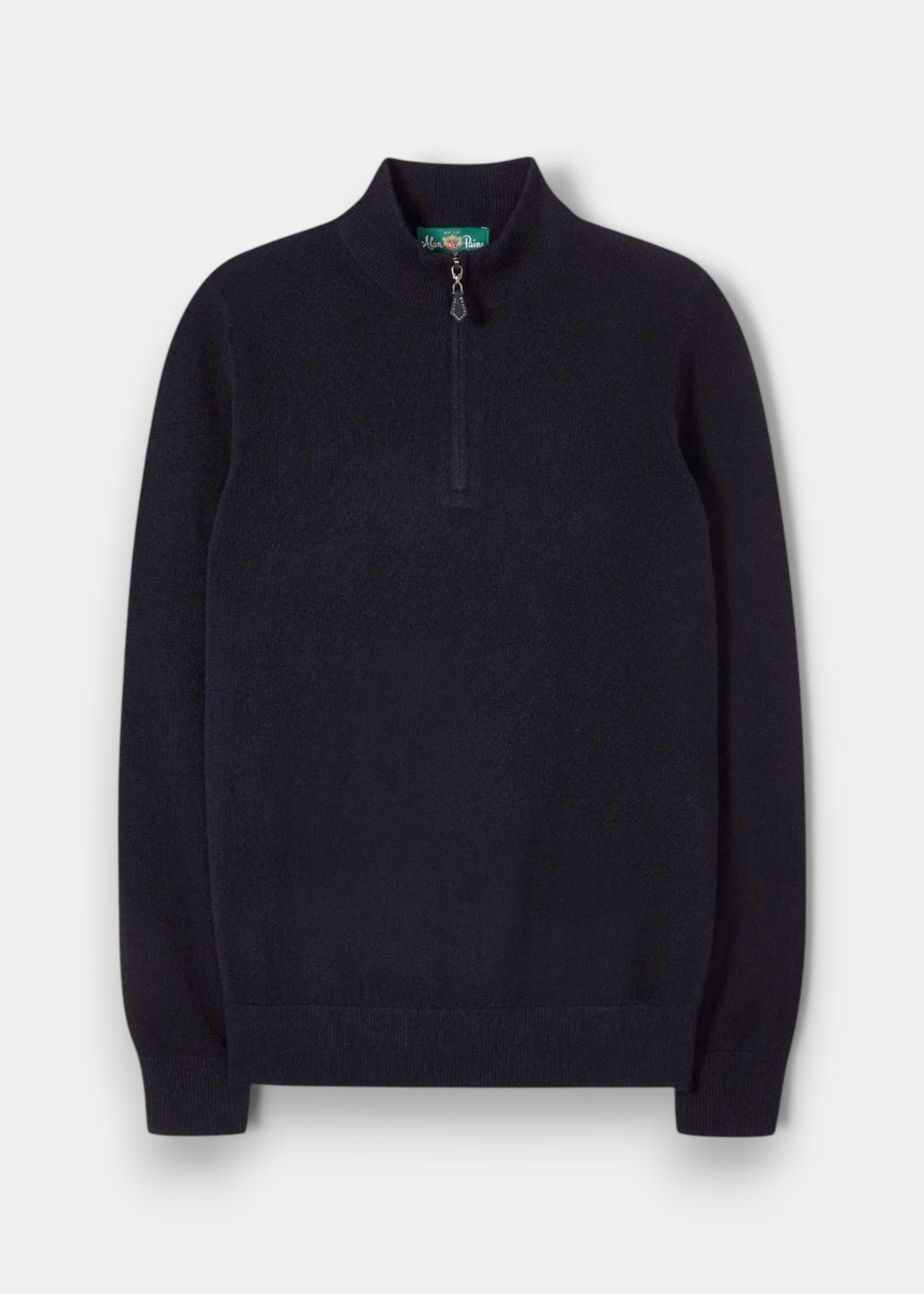Cairns Geelong Wool 1/4 Zip Jumper in Dark Navy - Regular Fit