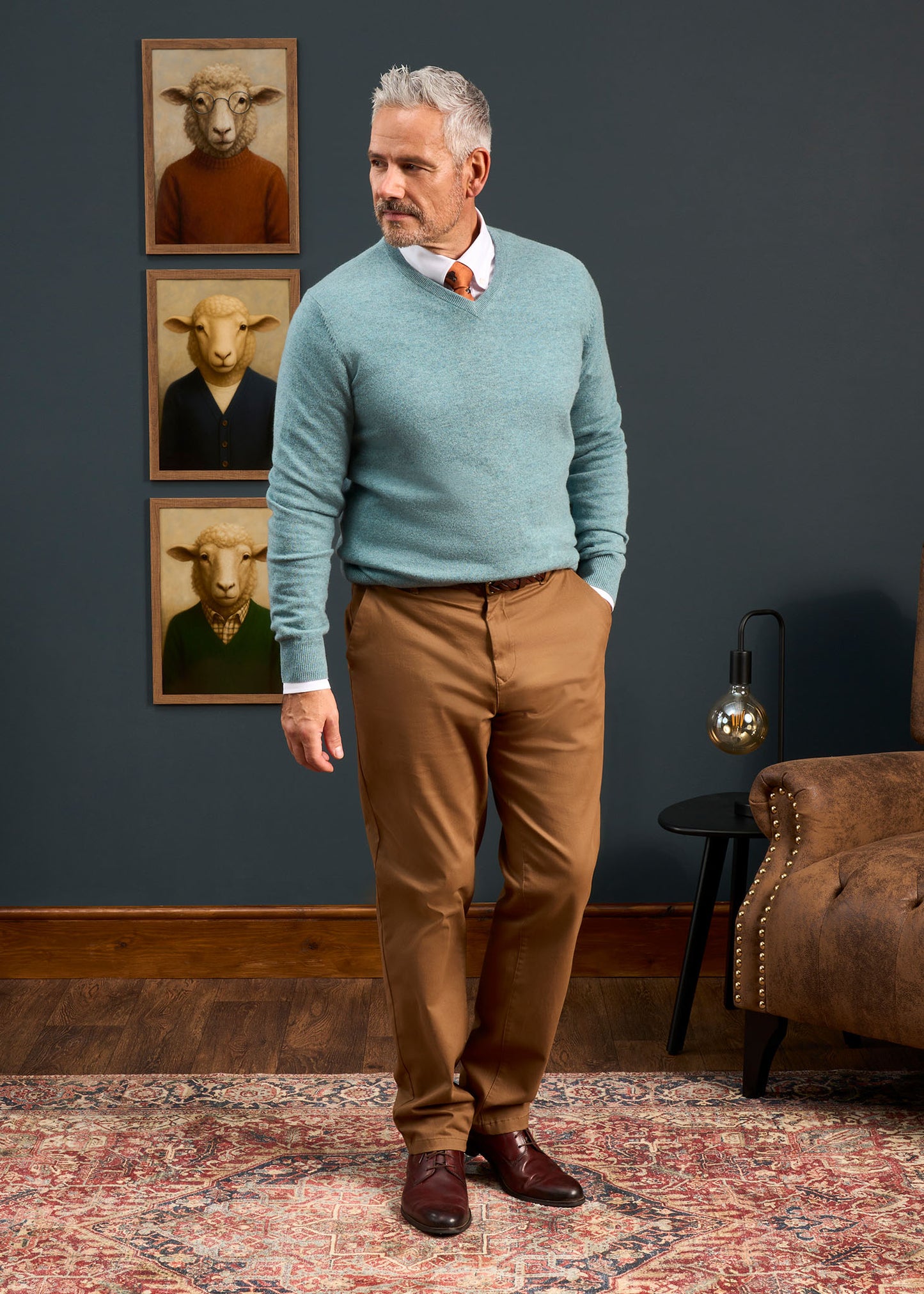 Haddington Cashmere Jumper in Caspian